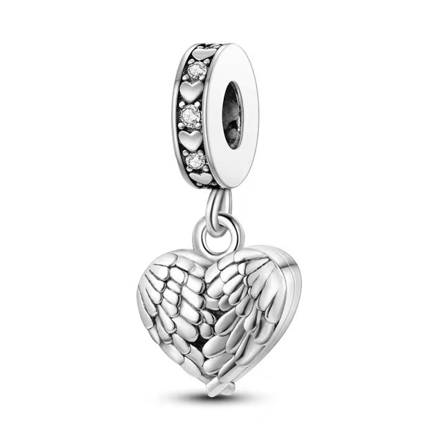 925 Embossed Heart Charm