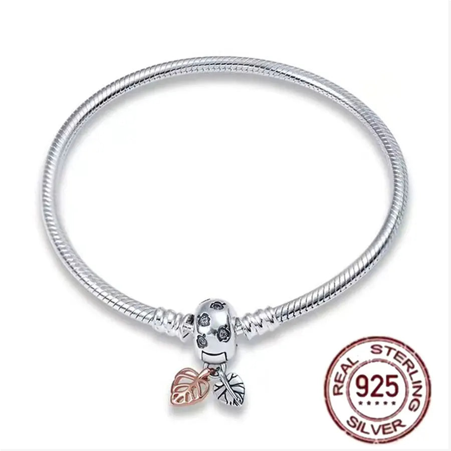 Sterling Silver 925 Charm Bracelet Zircon Exclusive