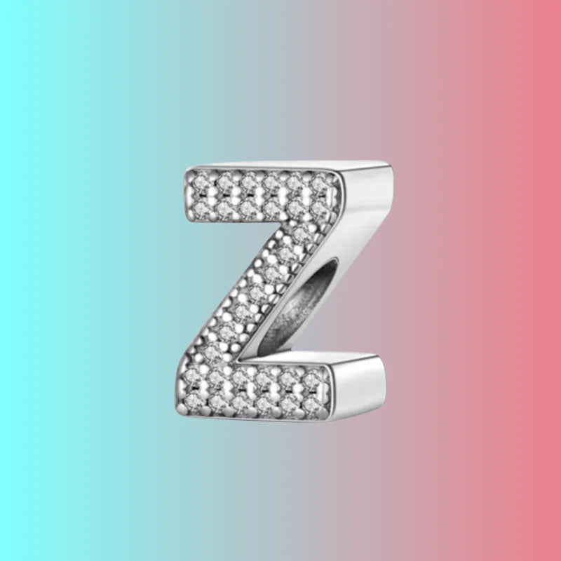 925 Silver Letter Charm D044-Z