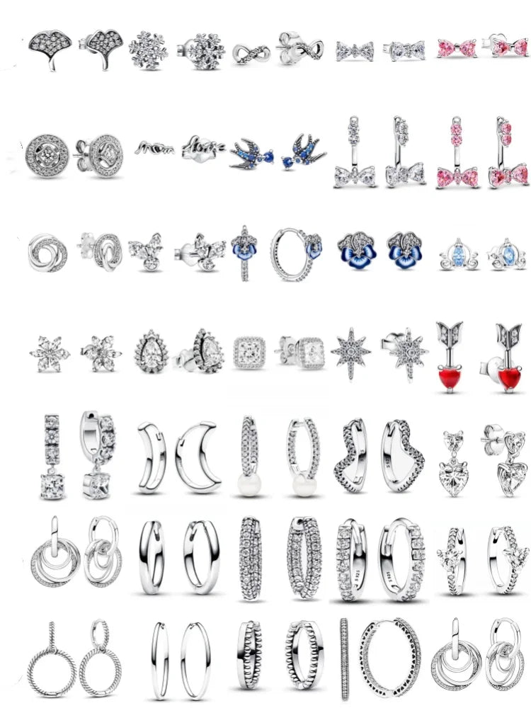 Certified Sterling Silver Zircon Stud Earrings Signature