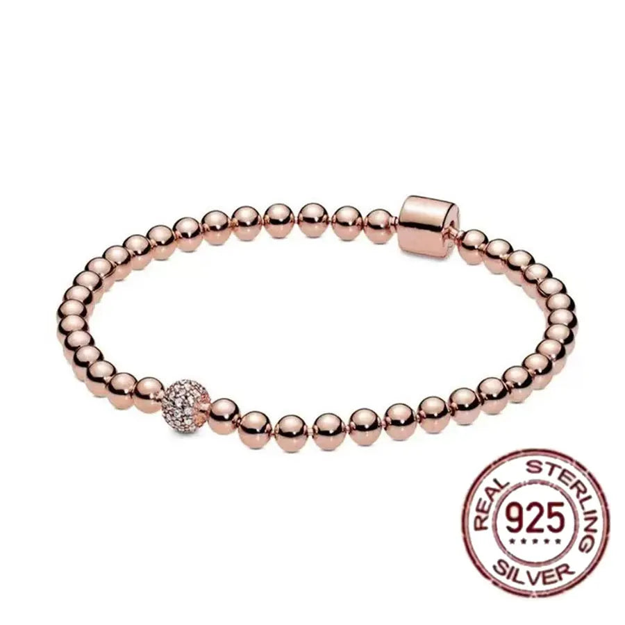 Sterling Silver 925 Charm Bracelet Zircon Collection Elite