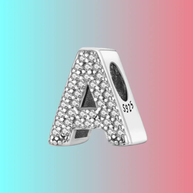 925 Silver Letter Charm D044-A