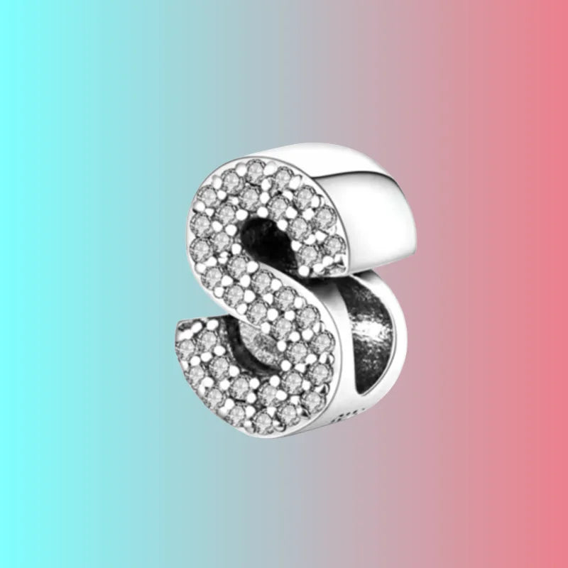 925 Silver Letter Charm D044-S