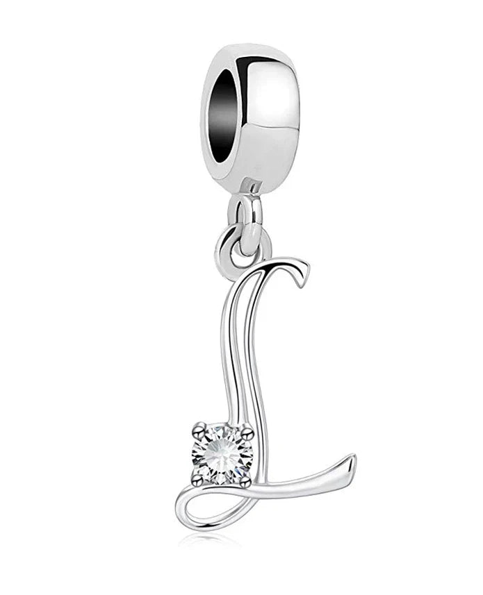 925 Silver Letter Charm D022-L