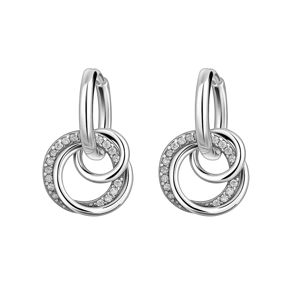 Sterling Silver Zircon Stud Earrings, Signature Collection