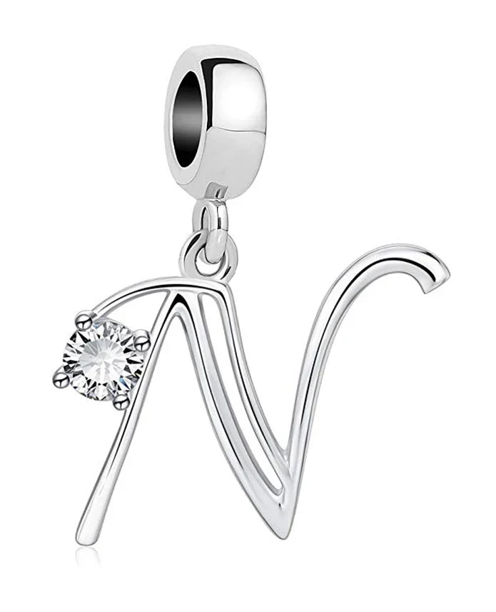 925 Silver Letter Charm D022-N