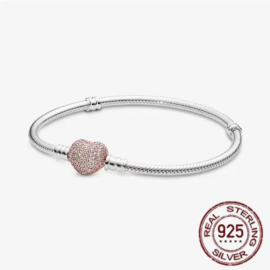 Sterling Silver 925 Signature Charm Bracelet With Zircon