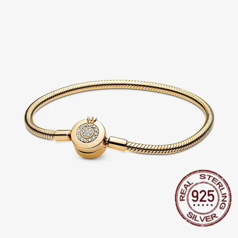 Sterling Silver 925 Charm Bracelet Zircon Limited Edition