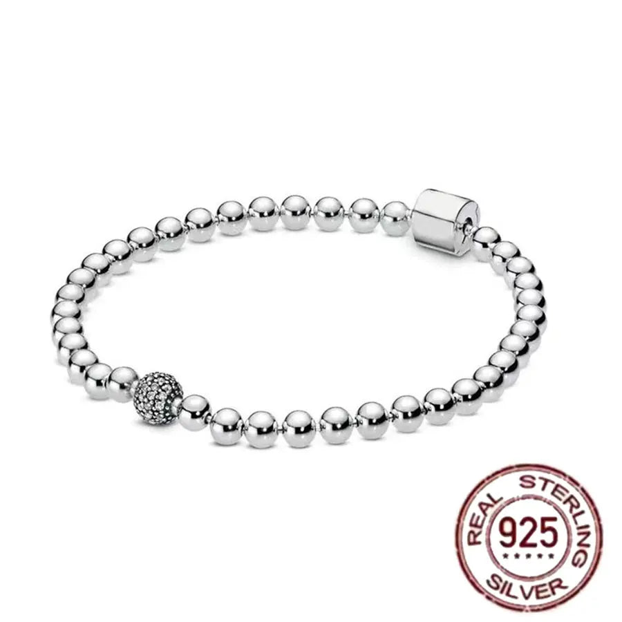 Sterling Silver Zircon Charm Bracelet Exquisite Collection
