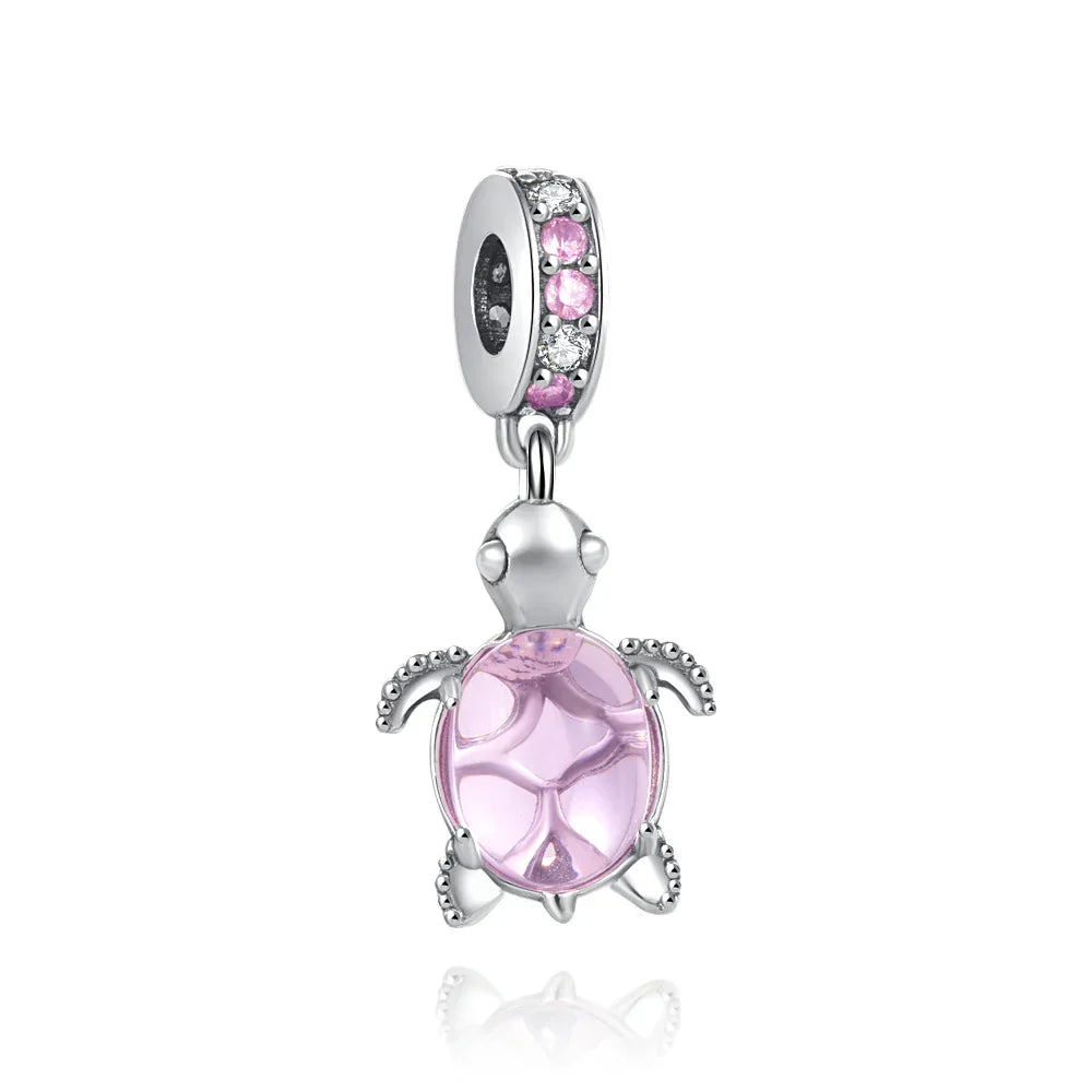 925 Pink Turtle Charm B1757