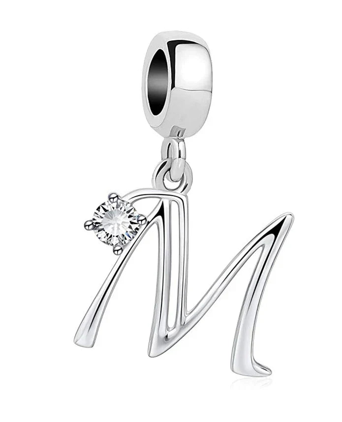 925 Silver Letter Charm D022-M