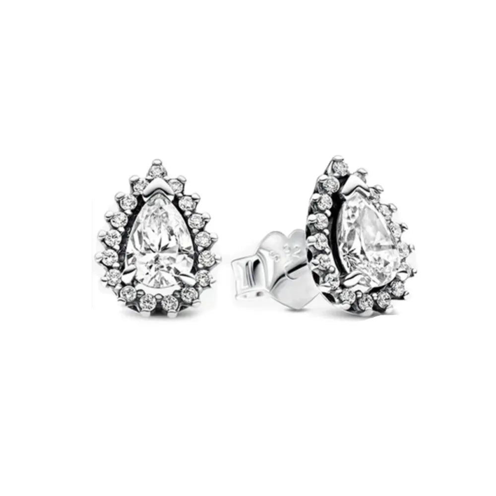 Silver Stud Earrings Zircon Collection Exclusive Edition