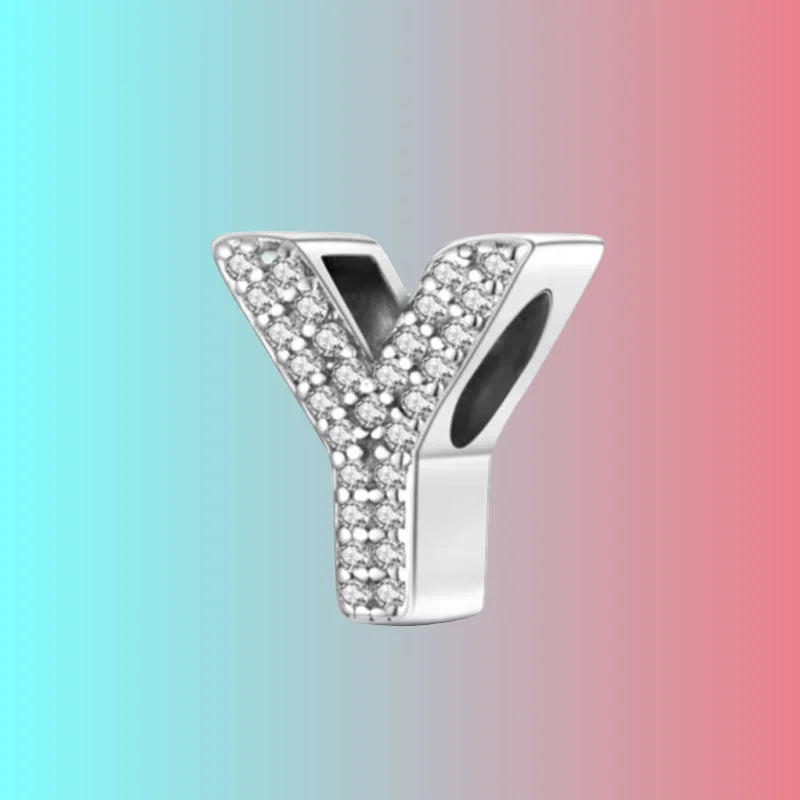925 Silver Letter Charm D044-Y