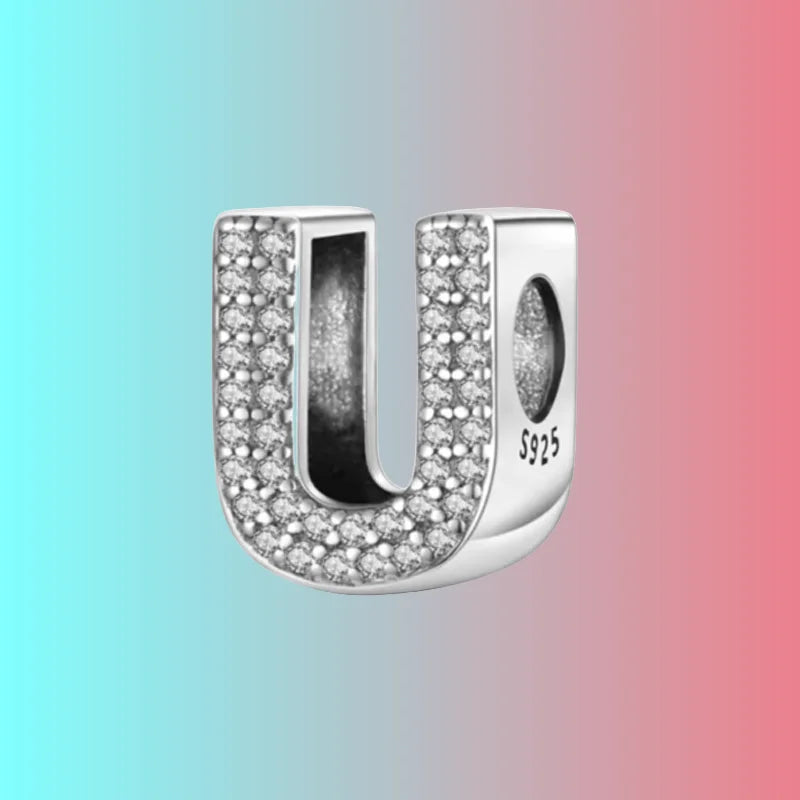 925 Silver Letter Charm D044-U