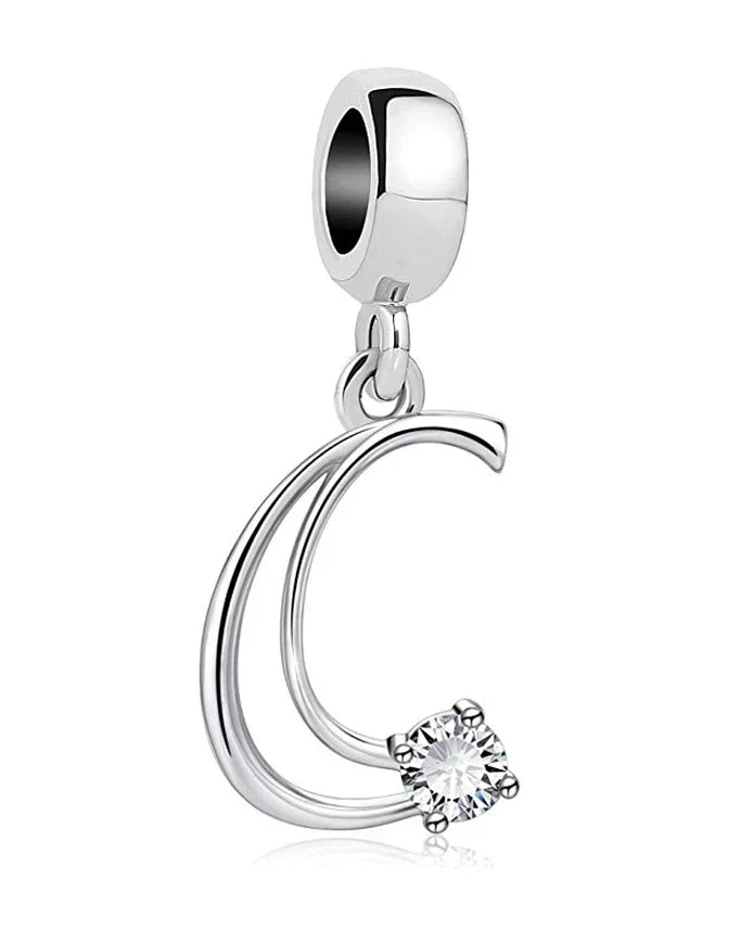 925 Silver Letter Charm D022-C