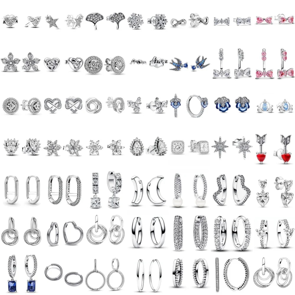 Silver Stud Earrings Zircon Collection Exclusive Edition