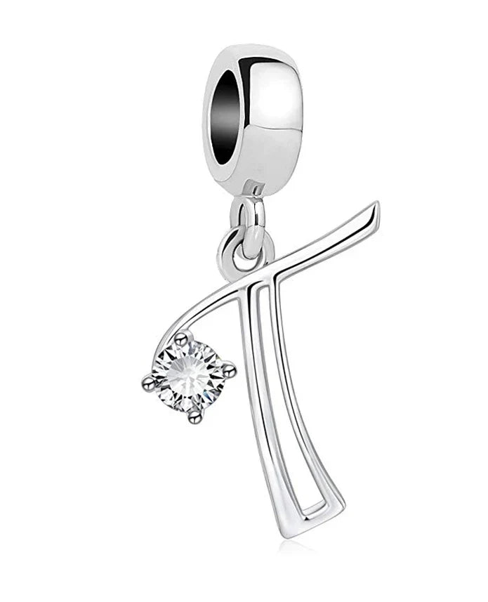 925 Silver Letter Charm D022-T