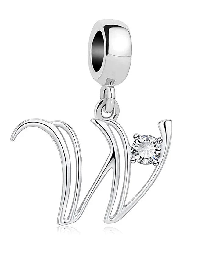 925 Silver Letter Charm D022-W