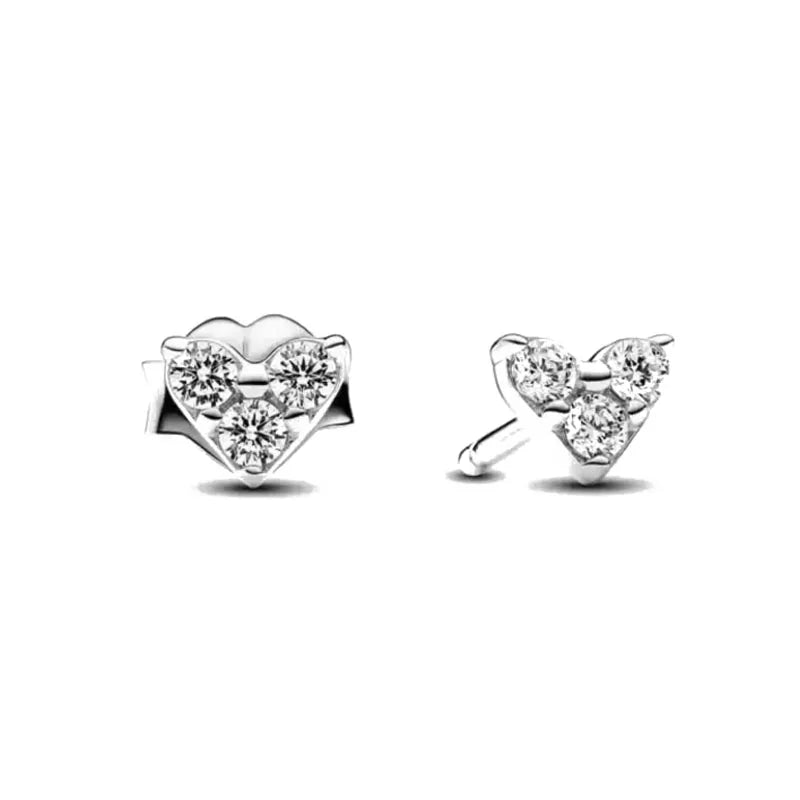 Sterling Silver Stud Earrings With Zircon K005 Exclusive