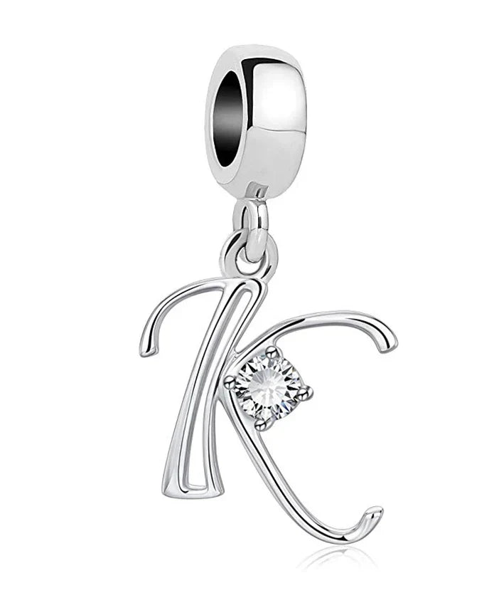 925 Silver Letter Charm D022-K