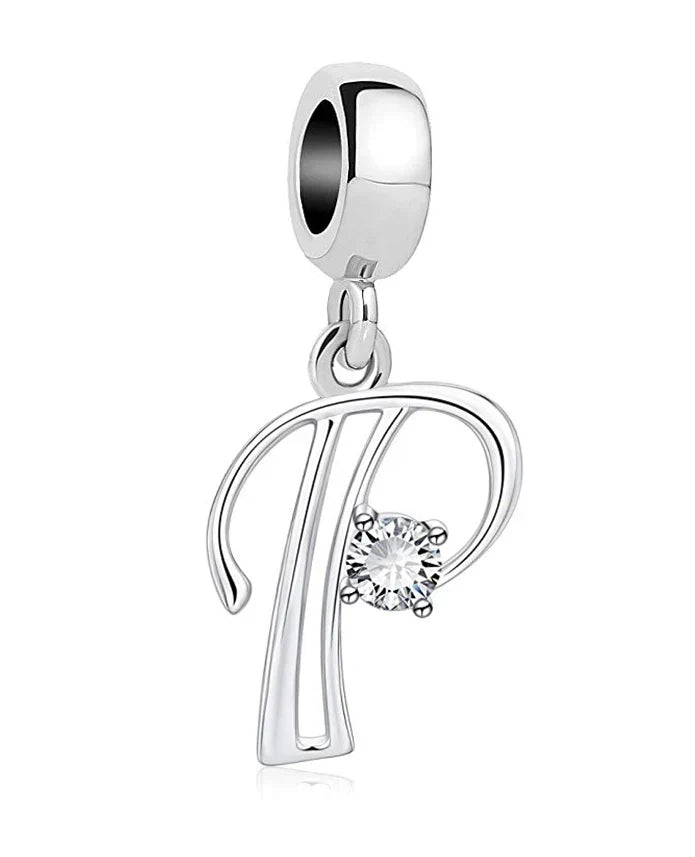 925 Silver Letter Charm D022-P