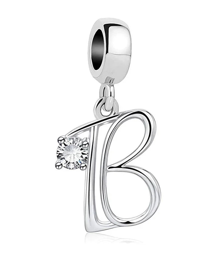 925 Silver Letter Charm D022-B