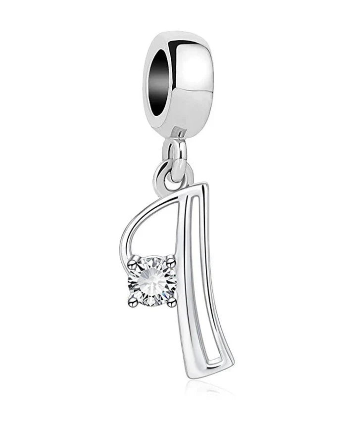 925 Silver Letter Charm D022-I