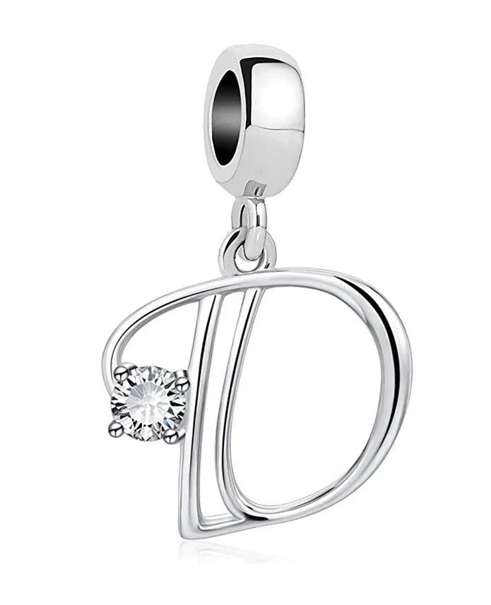925 Silver Letter Charm D022-D