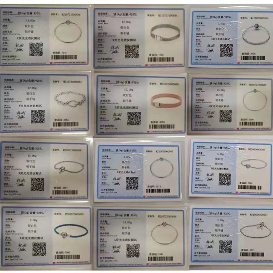 Sterling Silver Charm Bracelet 925 Zircon Limited Edition