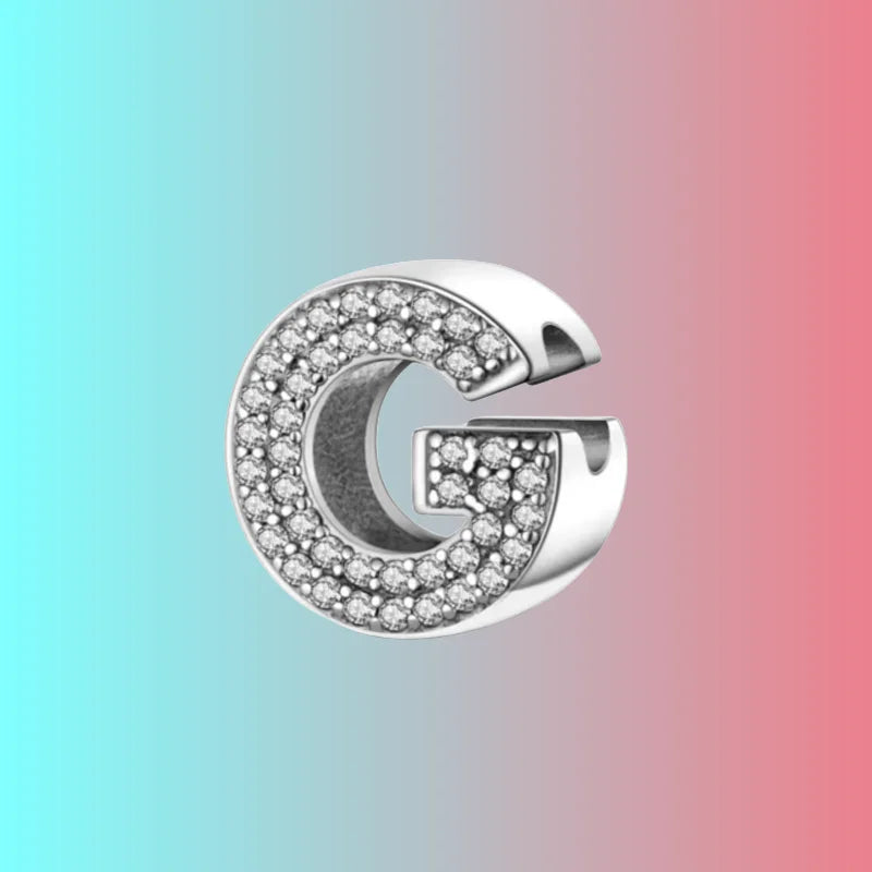 925 Silver Letter Charm D044-G