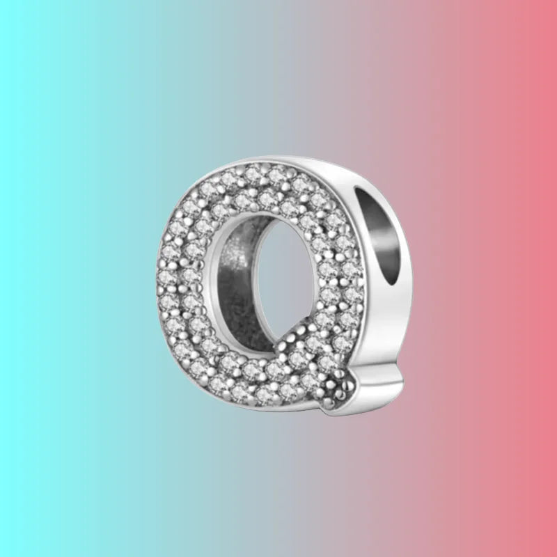 925 Silver Letter Charm D044-Q