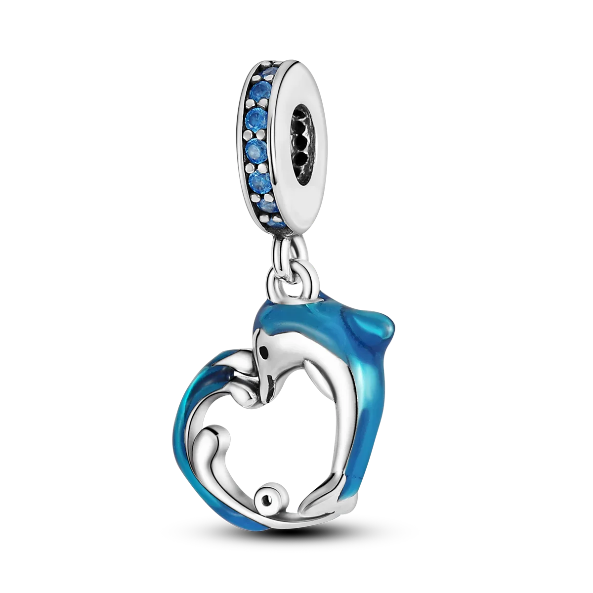 925 Kissing Dolphin Charm KTC069