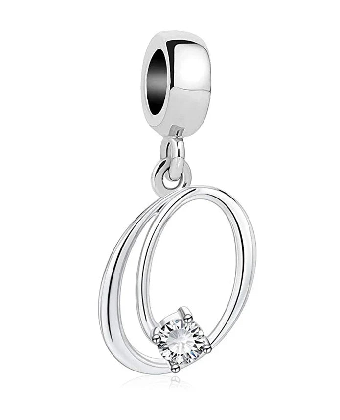 925 Silver Letter Charm D022-O