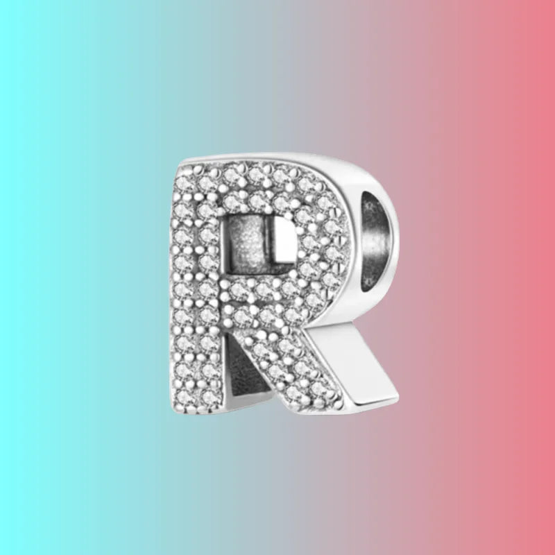 925 Silver Letter Charm D044-R