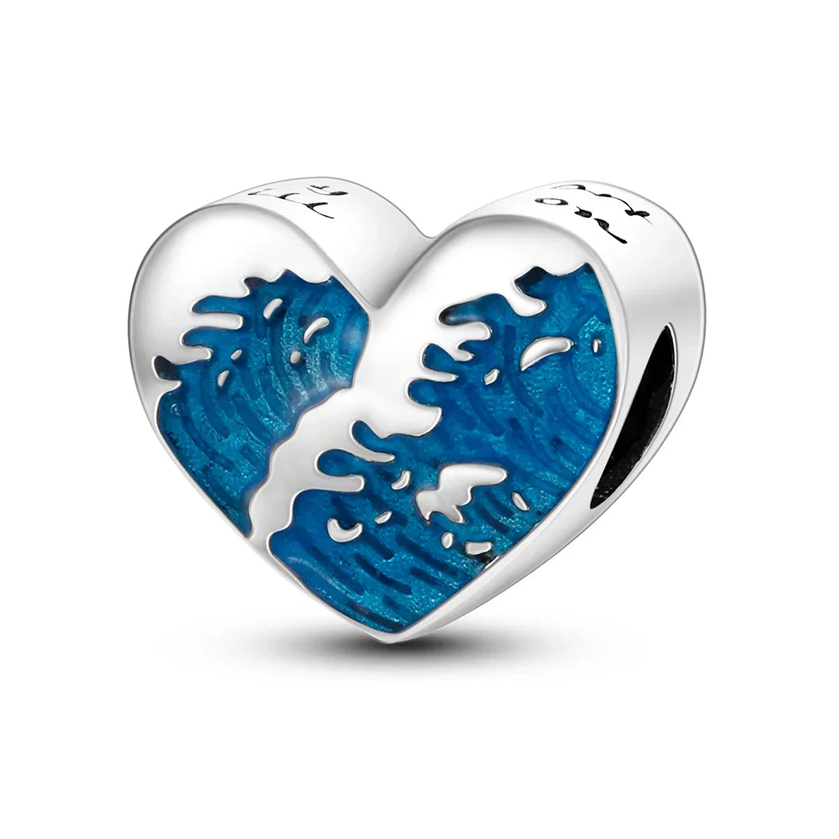 925 Wave Heart Charm KTC259