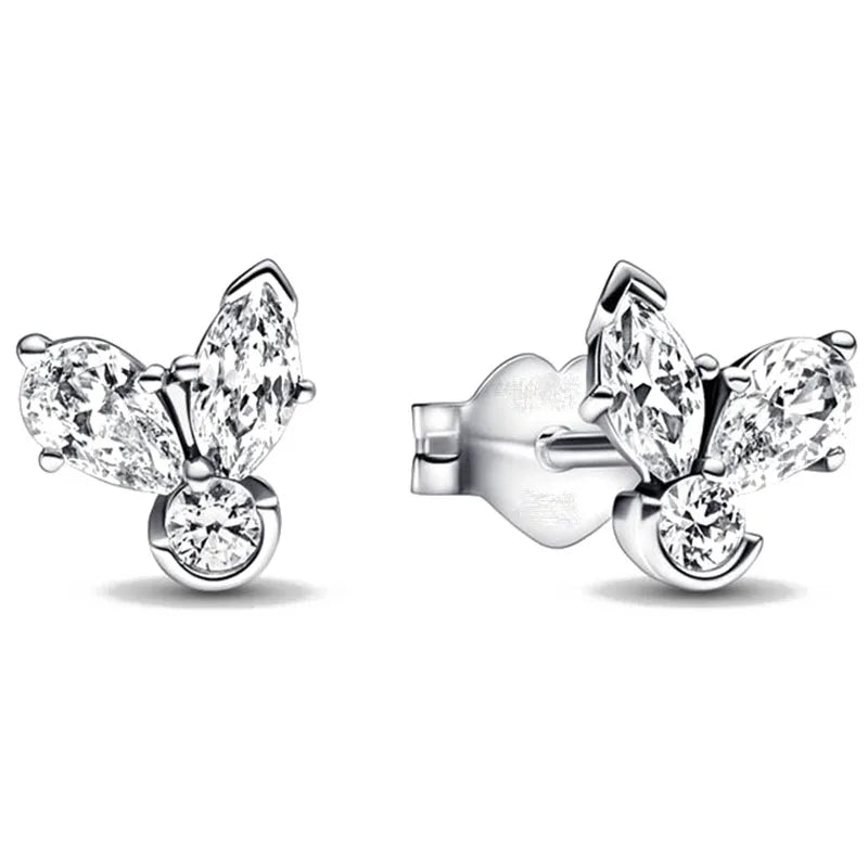 Sterling Silver Zircon Stud Earrings Exclusive Collection