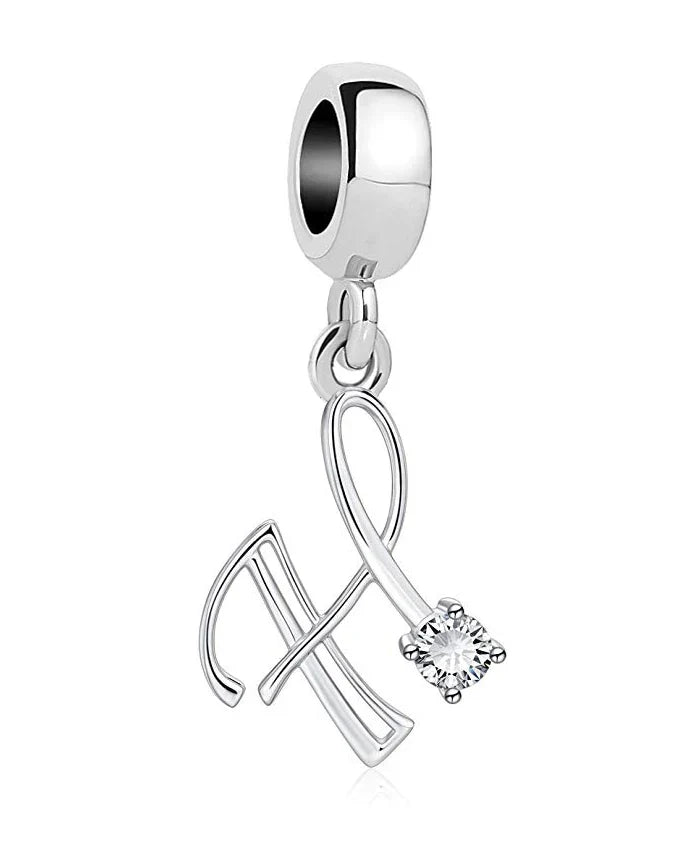925 Silver Letter Charm D022-H