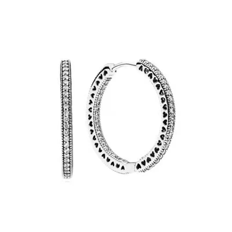 Certified Sterling Silver Zircon Stud Earrings Signature