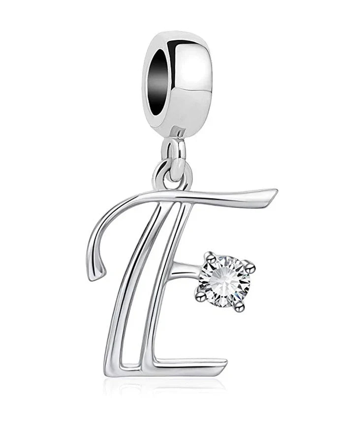 925 Silver Letter Charm D022-E