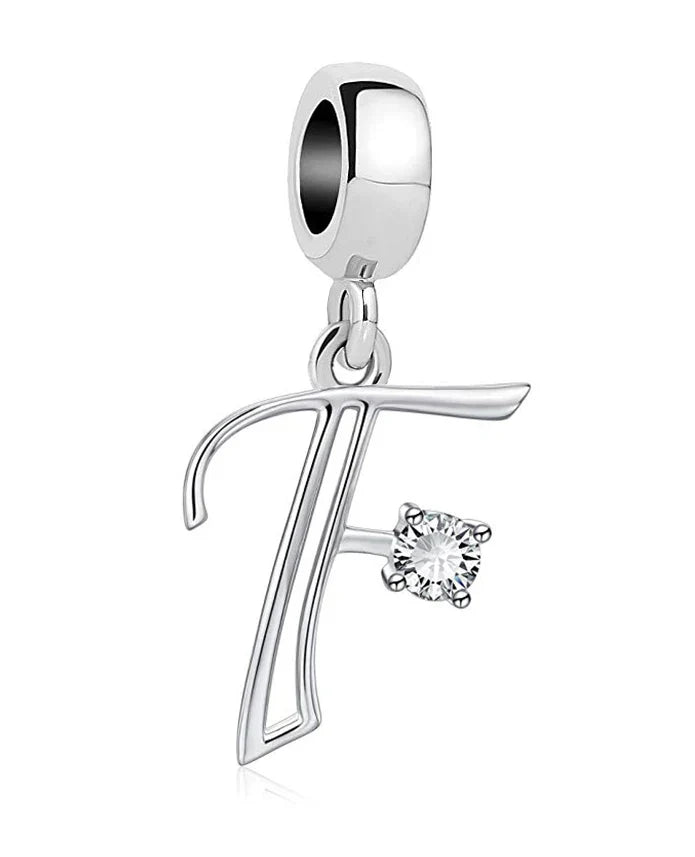 925 Silver Letter Charm D022-F