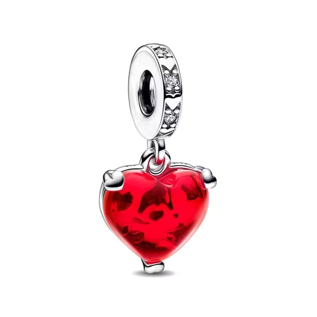 925 Transparent Heart Charm