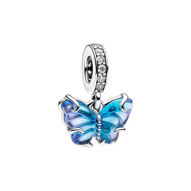 925 Blue Butterfly Charm