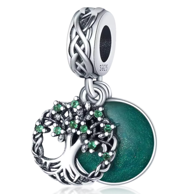 925 Green Tree Charm