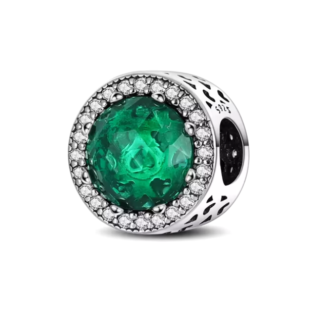 925 Green Gem Charm