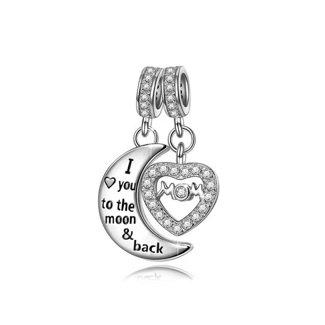 925 Crescent Two-Piece Charm